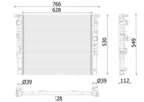 Радіатор двигуна (акпп) BMW 5 (G30, F90), 7 (G11, G12) 4.0-4.4-6.6 09.15-06.19 MAHLE CR2630000P