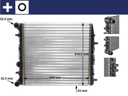 Радиатор, охлаждение двигателя MAHLE CR 454 000S