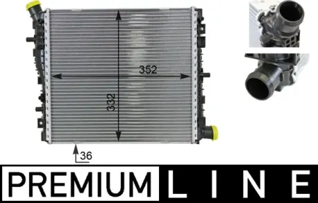 Радиатор двигателя AUDI R8, R8 SPYDER 4.2-5.2 04.07-07.15 MAHLE CR78000P