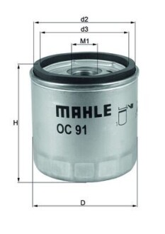 Масляный фильтр MAHLE OC 91D1