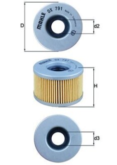 Масляный фильтр MAHLE OX791 (фото 1)