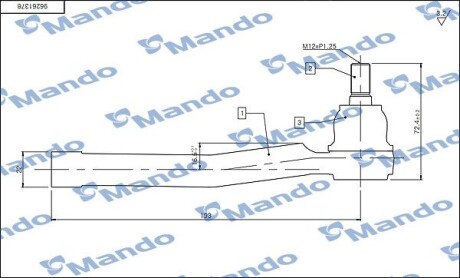 Наконечник Aveo 1.6 Vida рул. тяги левый/ Tacuma правый (+) EG96261378 / MANDO DSA020621