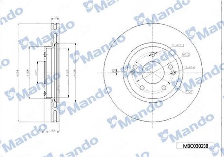 Диск тормозной MANDO MBC030238