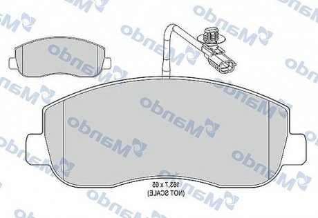 Колодки гальмівні дискові передні MANDO MBF015042 (фото 1)