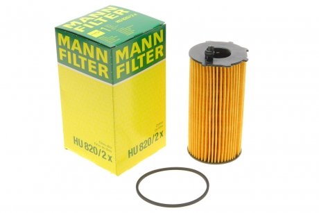 Фільтруючий елемент масляного фільтра MANN-FILTER HU 820/2 x