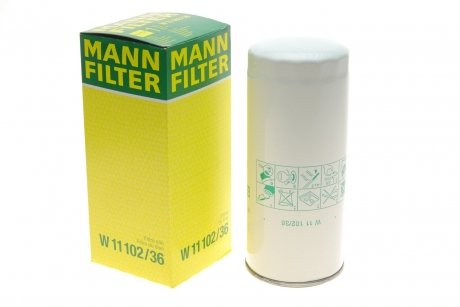 Масляный фильтр; фильтр, гидравлическая система привода рабочего оборудования MANN-FILTER W 11 102/36 (фото 1)