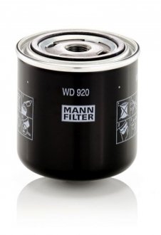 Фільтр, гідравлічна система приводу робочого обладнання MANN-FILTER WD 920 (фото 1)