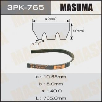 Ремінь полікліновий 3PK-765 (3PK-765) MASUMA 3PK765