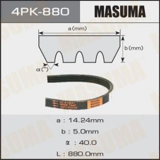 Ремінь полікліновий 4PK-880 (4PK-880) MASUMA 4PK880 (фото 1)