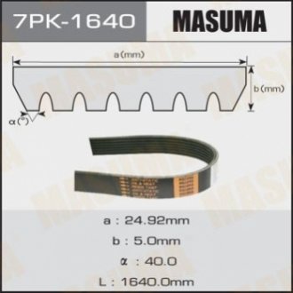 Ремінь поліклінової MASUMA 7PK1640 (фото 1)