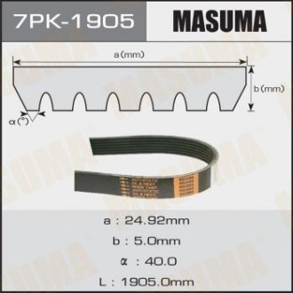 Ремінь полікліновий 7PK-1905 MASUMA 7PK1905 (фото 1)