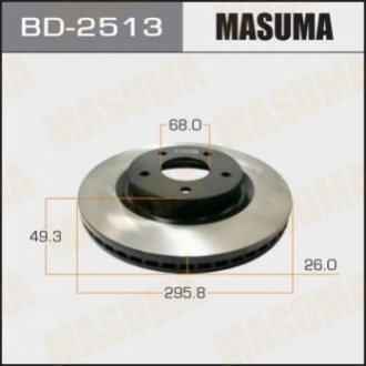 Гальмівний диск (кратно 2 шт) MASUMA BD2513