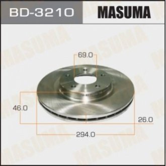 Гальмівний диск (кратно 2 шт) MASUMA BD3210 (фото 1)