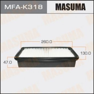 Воздушный фильтр a-023 lhd kia rio/ v1500 05- MASUMA MFAK318 (фото 1)