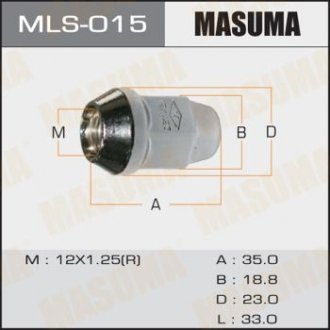 Гайка колеса 12x1.25/под ключ=19мм MASUMA MLS015 (фото 1)