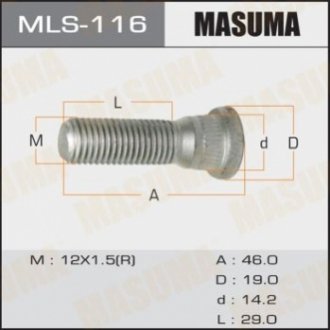 Болт кріплення колеса MASUMA MLS-116 (фото 1)
