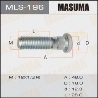 Болт кріплення колеса MASUMA MLS-196 (фото 1)