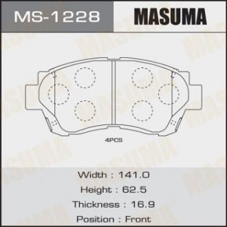 Колодки гальмівні AN-322K, NP1006, P83027 передні LEXUS SC (MS-1228) MASUMA MS1228