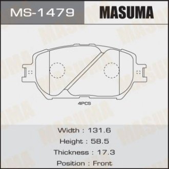 Колодка гальмівна передня MASUMA MS1479 (фото 1)