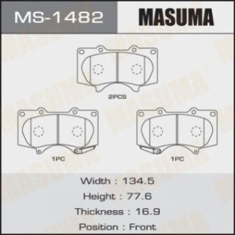 Комплект гальмівних колодок MASUMA MS-1482 (фото 1)