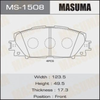 Колодка гальмівна MASUMA MS1508