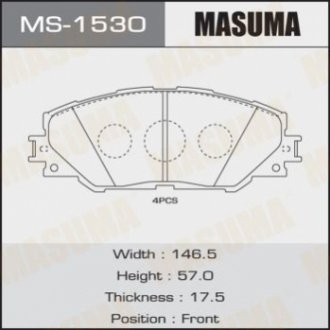 Комплект гальмівних колодок MASUMA MS-1530 (фото 1)