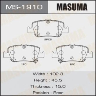 Комплект гальмівних колодок MASUMA MS-1910