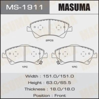 Комплект тормозных колодок MASUMA MS-1911
