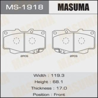 Колодка гальмівна MASUMA MS1918 (фото 1)