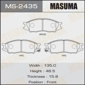 Комплект гальмівних колодок MASUMA MS-2435 (фото 1)
