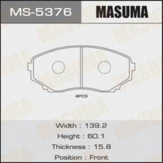 Комплект гальмівних колодок MASUMA MS-5376