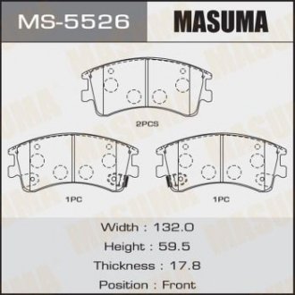 Колодки тормозные AN-719WK NP5007 P49032 передн (MS-5526) MASUMA MS5526 (фото 1)