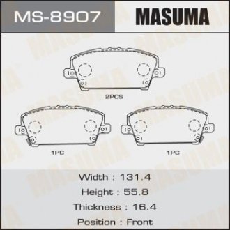 Колодки гальмівні передні HONDA CIVIC IX (MS-8907) MASUMA MS8907