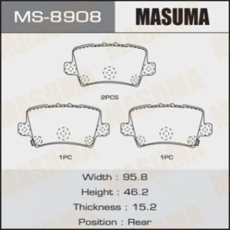 Комплект гальмівних колодок MASUMA MS-8908 (фото 1)