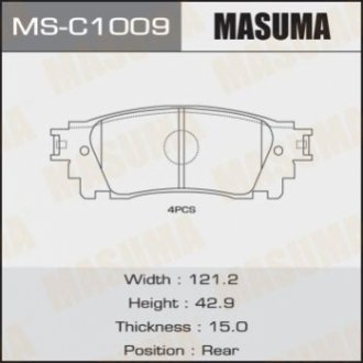 Колодка тормозная MASUMA MSC1009 (фото 1)