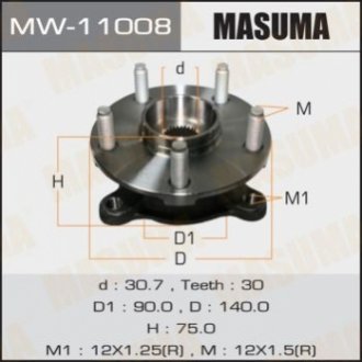 Комплект підшипника маточини колеса MASUMA MW-11008 (фото 1)