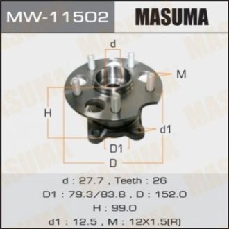 Комплект подшипника ступицы колеса MASUMA MW-11502 (фото 1)