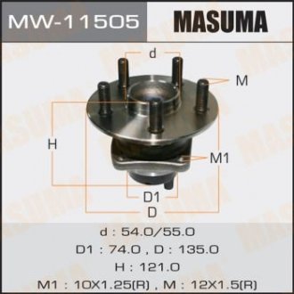 Ступица колеса задн TOYOTA PRIUS, AVENSIS/ ADT250L (MW-11505) MASUMA MW11505