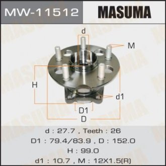Ступиця колеса заднього RAV4/ ACA21L MASUMA MW11512