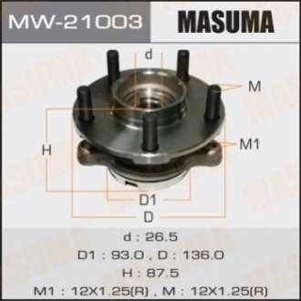 Ступица колеса переднего в сборе infinity fx 35 (02-12) g 37 (08-), m 37 (10-) MASUMA MW21003