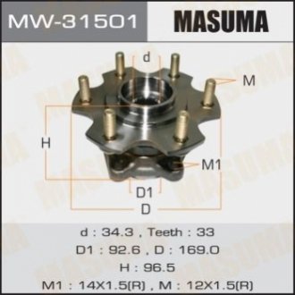 Комплект підшипника маточини колеса MASUMA MW-31501