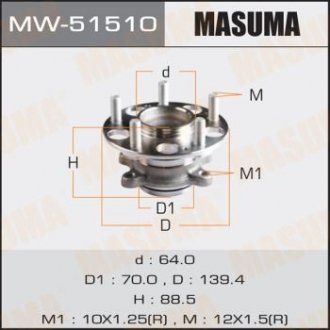 Ступиця колеса заднього CIVIC / FD1/ FD2 06- (with ABS) MASUMA MW51510