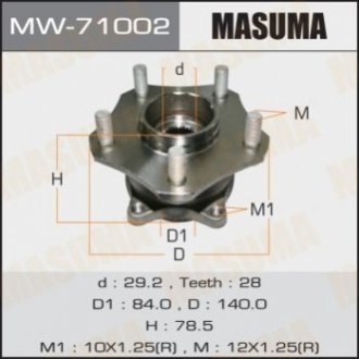 Комплект підшипника маточини колеса MASUMA MW-71002 (фото 1)