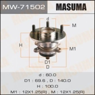 Комплект підшипника маточини колеса MASUMA MW-71502