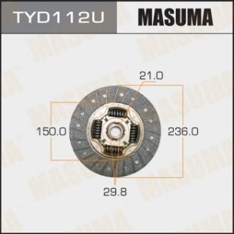 Диск зчеплення 236*150*21*29.8 TOYOTA AVENSIS MASUMA TYD112U (фото 1)