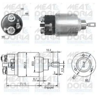 Meatdoria db втягивающее реле стартера w202/210 vw lt 2,3 96- MEAT & DORIA 46044