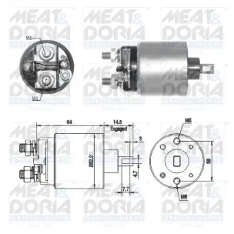 Соленоид стартера NISSAN QASHQAI I, TIIDA, X-TRAIL II, RENAULT CLIO III, FLUENCE, GRAND SCENIC III, LAGUNA III, MEGANE III, SCENIC III 1.8-2.0-2.0ALK 09.04- MEAT & DORIA 46274