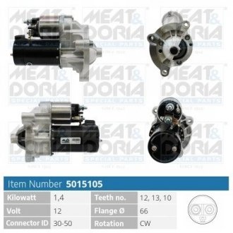 Meatdoria citroen стартер c4/c5/berlingo -11 MEAT & DORIA 5015105