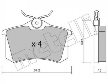 Комплект тормозных колодок, дисковый тормоз METELLI 22-0100-0 (фото 1)