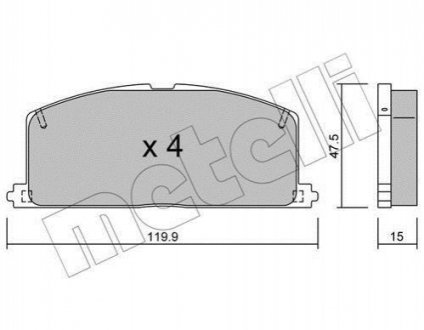 Комплект тормозных колодок, дисковый тормоз METELLI 22-0108-0 (фото 1)